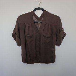 Mind Code brown sheer top